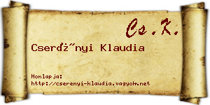 Cserényi Klaudia névjegykártya