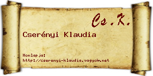 Cserényi Klaudia névjegykártya