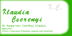 klaudia cserenyi business card