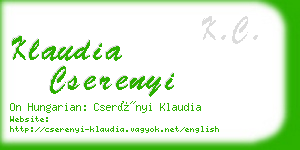 klaudia cserenyi business card